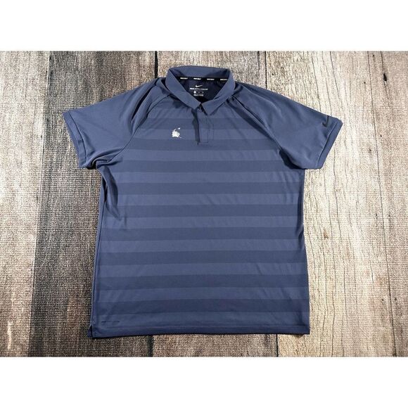 Nike Golf Dri Fit Zonal Cooling Grey Striped Polo Shirt XL - Picture 1 of 9
